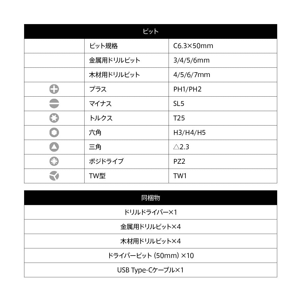 12V ブラシレスドリルドライバー