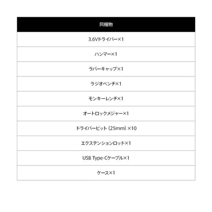 3.6V ドライバーツールセット